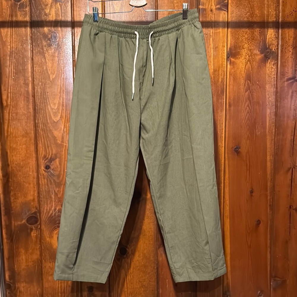 Green Joggers with Drawstring Waist